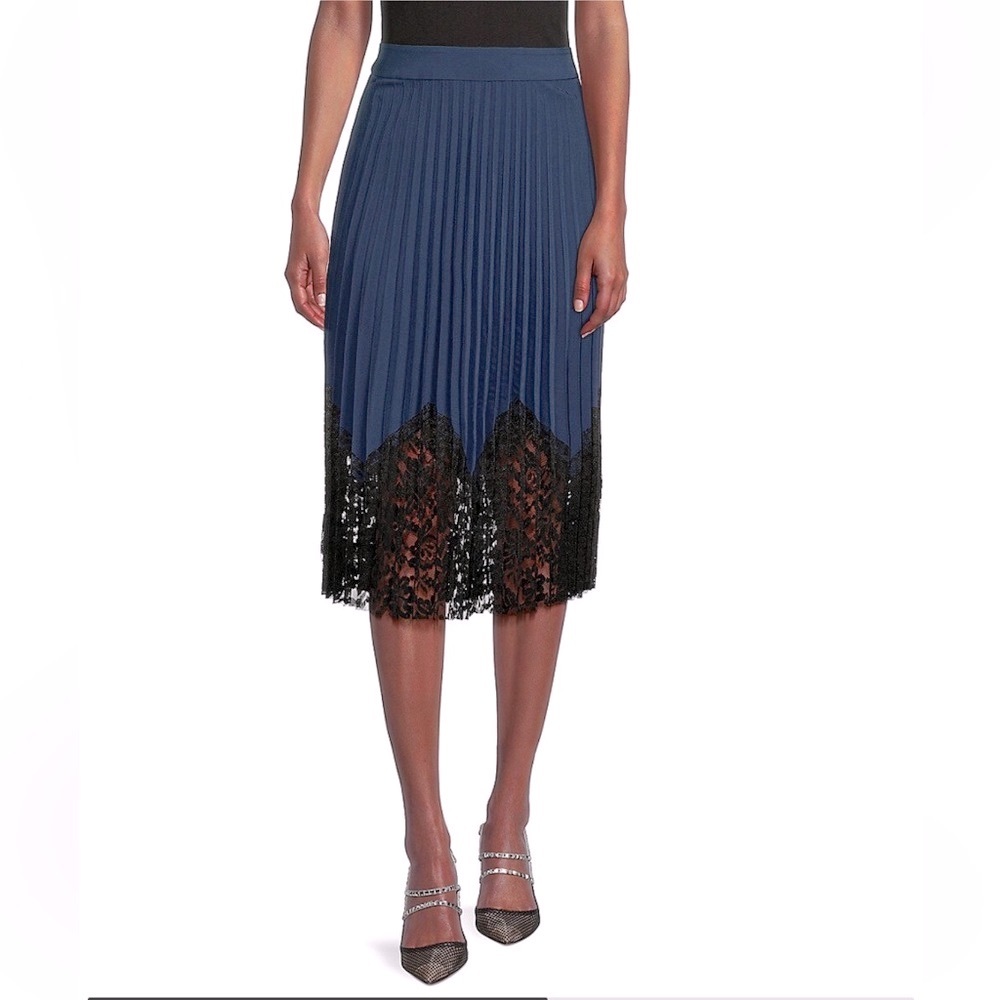 Blue and Black A-Line Skirt